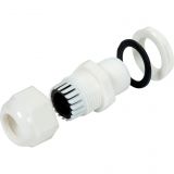 16mm IP68 5.0mm - 10.0mm Dome Top Compression Gland + Washer & Nut White